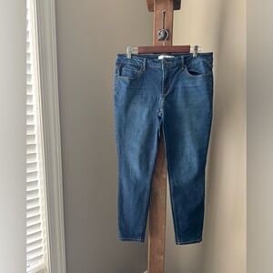 JustFab Women’s Mid-Rise Dark Wash Skinny Jeans With Stretch Size 10 EUC